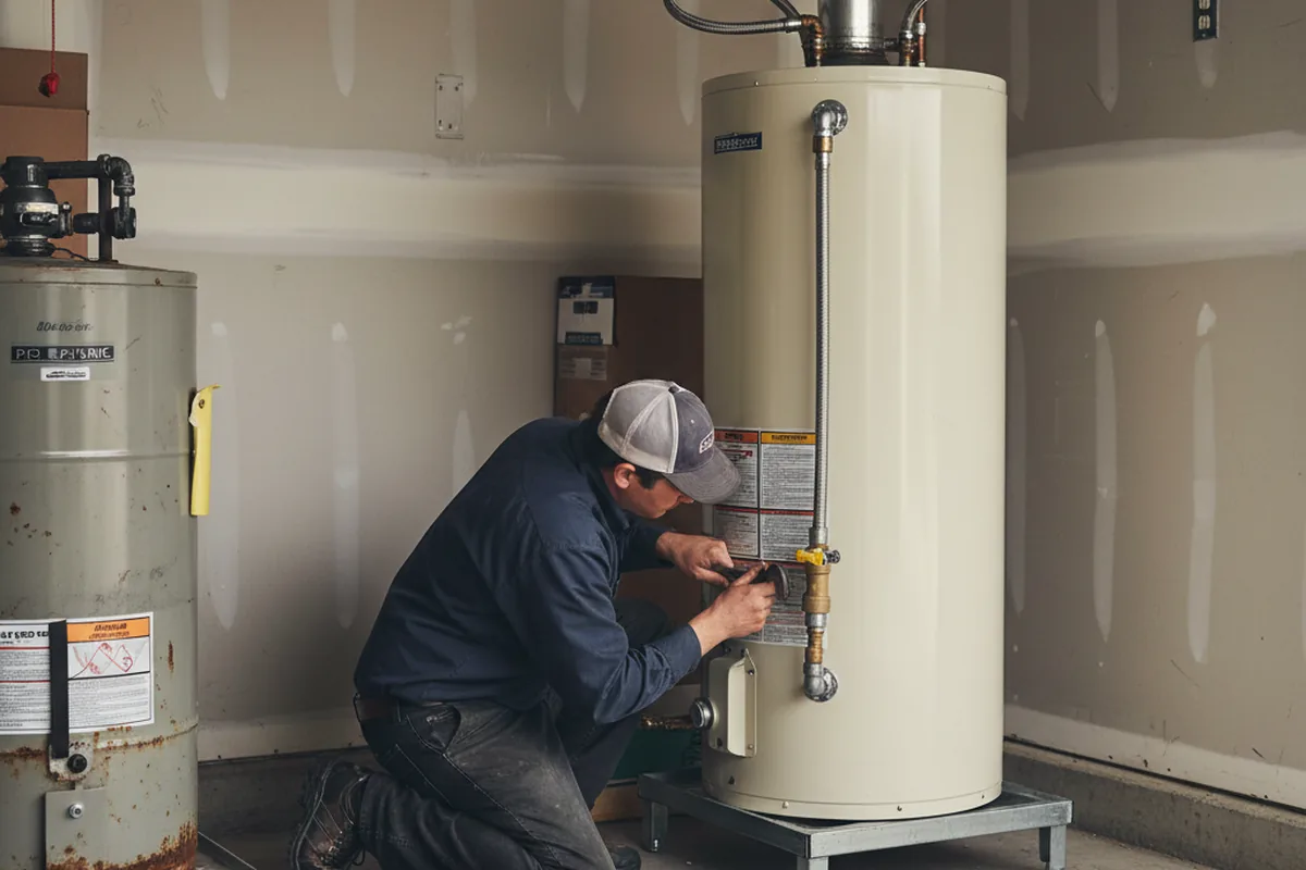 Water heater and shutoff valve replacement in Barstow