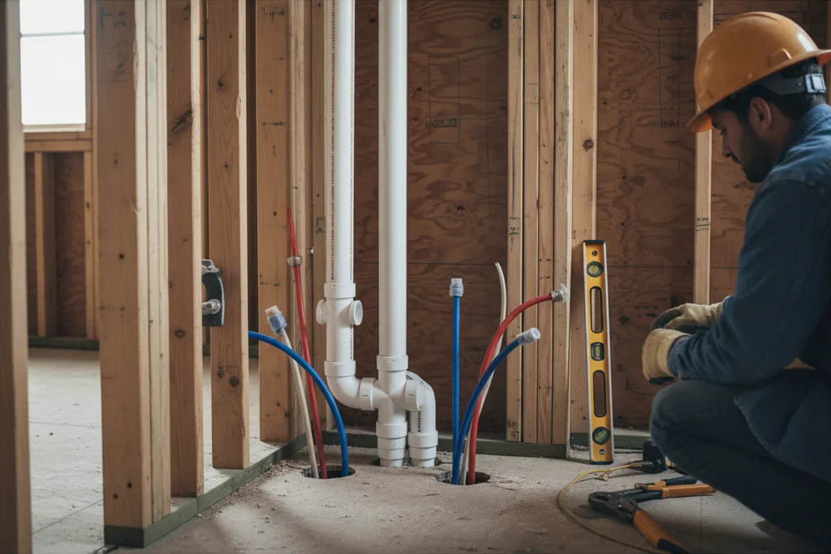 Drain and supply rough-in during Drain Cleaning in Barstow
